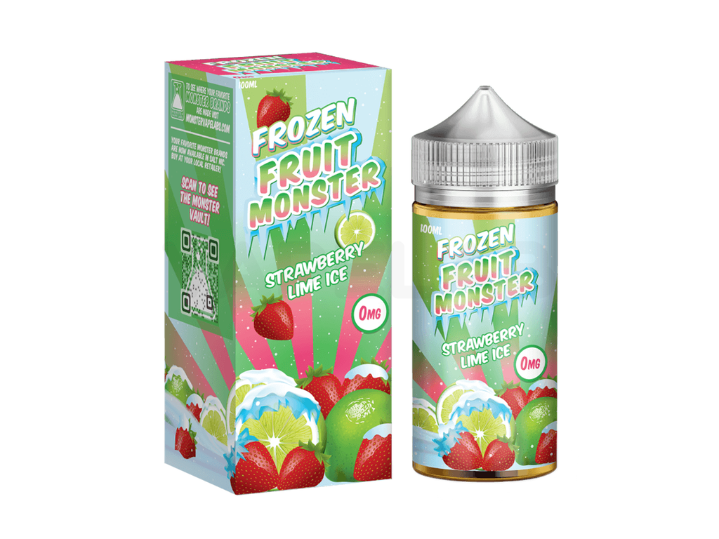 Strawberry Lime Ice 100mL E-liquid by Frozen Fruit Monster. Available in 0mg, 3mg & 6mg Freebase Nicotine - Old Packaging.