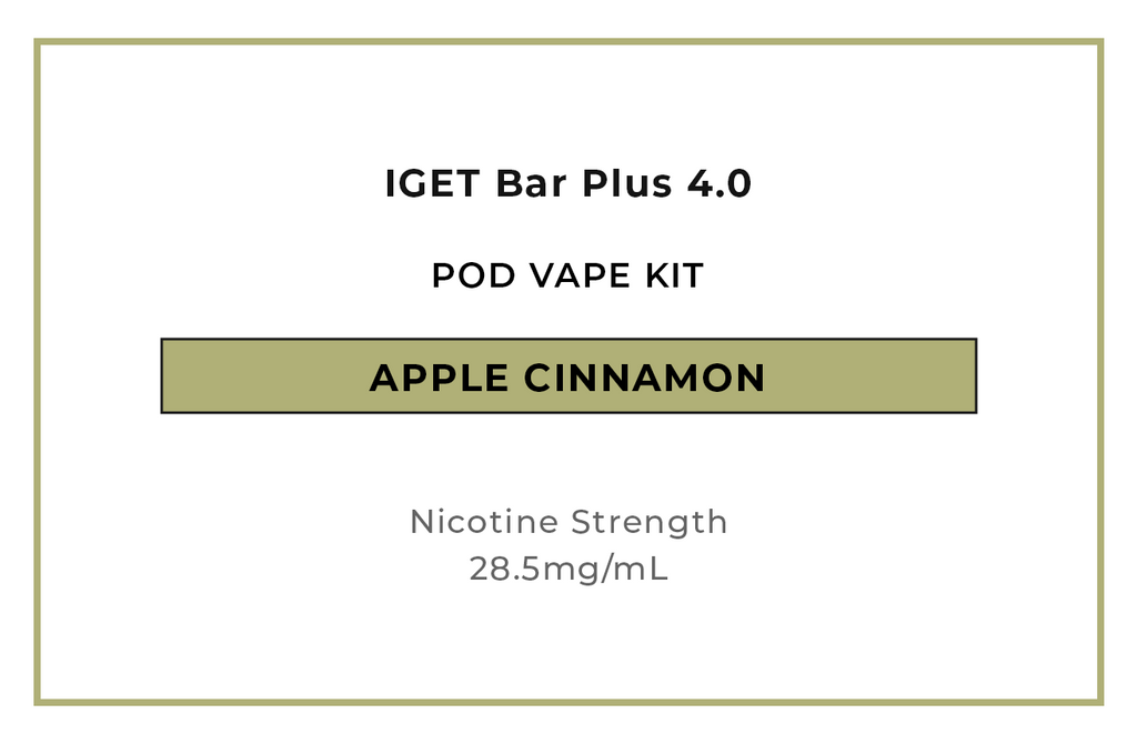 Shop IGET Bar Plus 4 Apple Cinnamon Pod Vape Kits online in NZ at VAPELAB: Wellington's best vape shop.