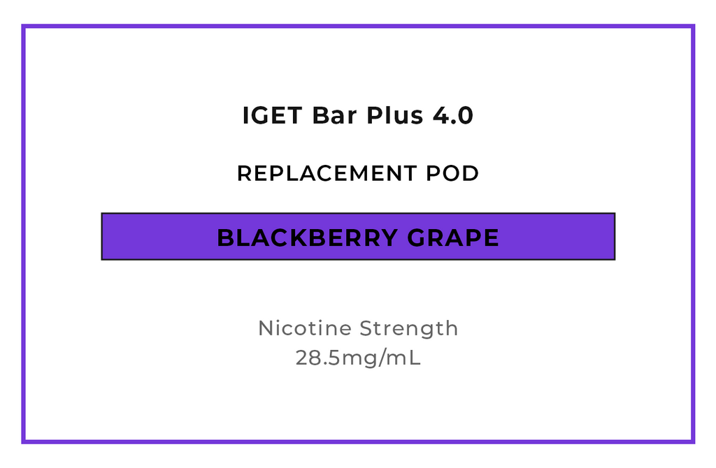 Shop IGET Bar Plus 4.0 Blackberry Grape Replacement Vape Pods online in NZ at VAPELAB - Auckland's favourite vape shop