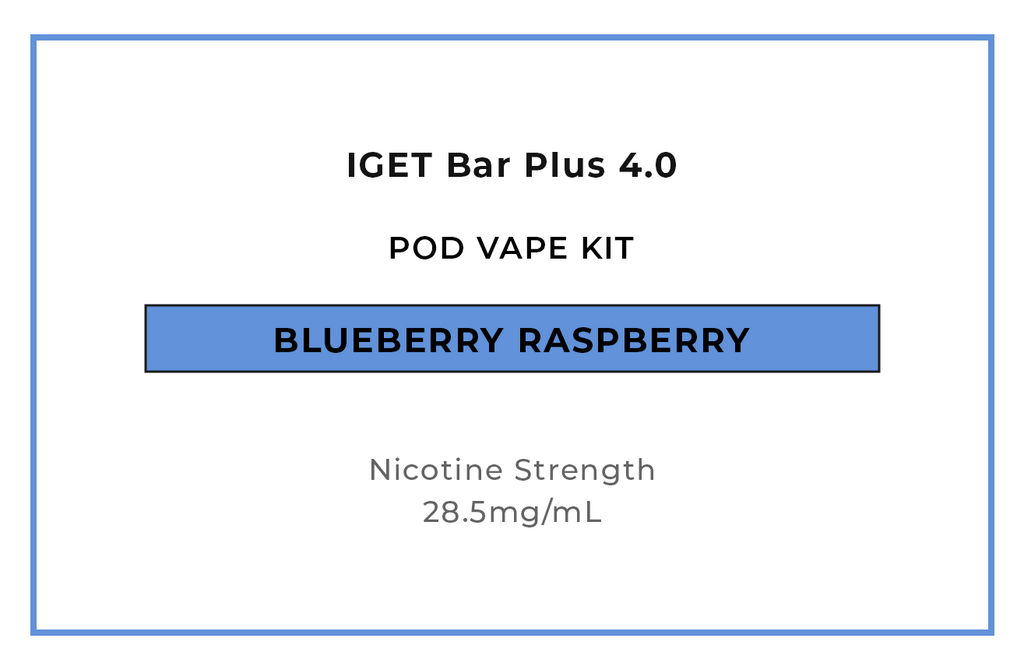 Shop IGET Bar Plus 4 Blueberry Raspberry Pod Vape Kits online in NZ at VAPELAB - Auckland's best vape shop.