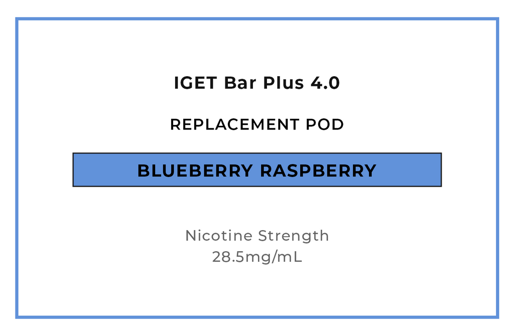 Shop IGET Bar Plus 4.0 Blueberry Raspberry Replacement Vape Pods online in NZ at VAPELAB - Wellington's favourite vape shop