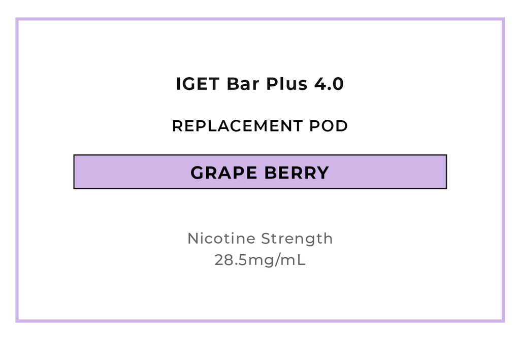 Buy IGET Bar Plus 4.0 Grape Berry Replacement Vape Pods online in NZ at VAPELAB - Christchurch's best vape shop