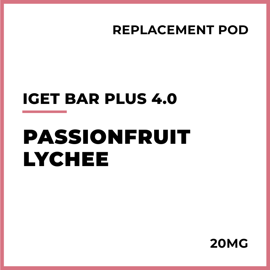 Buy Passionfruit Lychee IGET Bar Plus 4.0 Replacement Pod VAPELAB Buy Passionfruit Lychee IGET Bar Plus 4.0 Replacement Pod VAPELAB