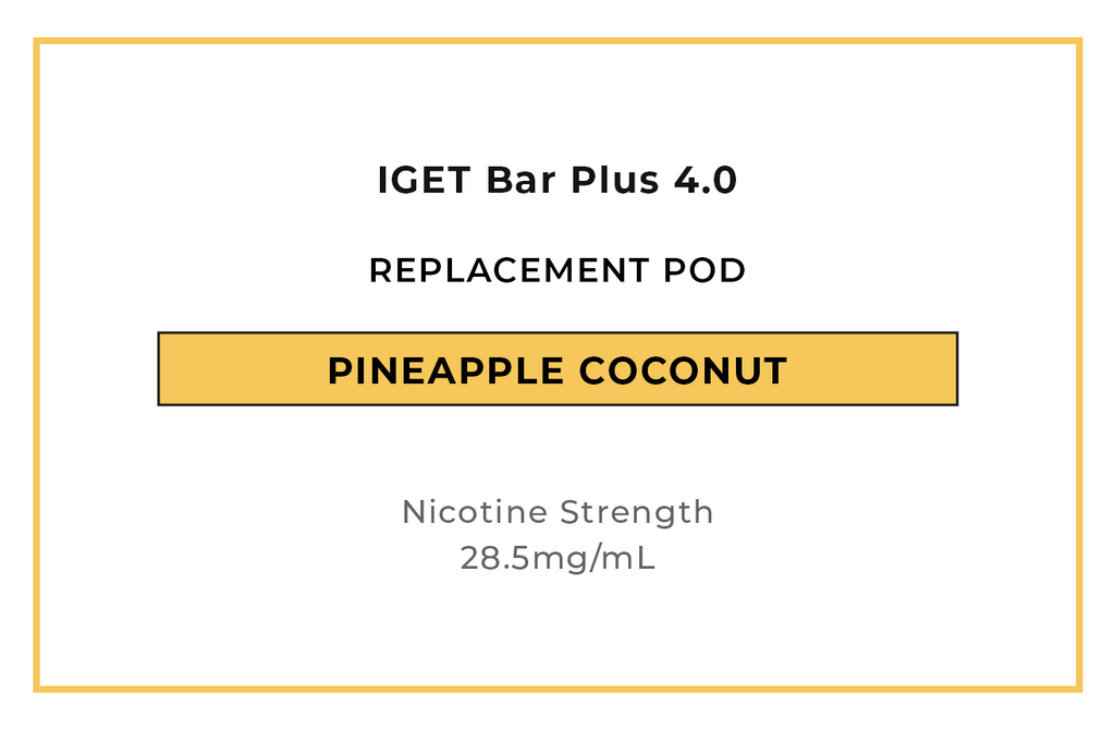 Shop IGET Bar Plus 4.0 Replacement Pods Pineapple Coconut online in NZ at VAPELAB - New Zealand's favourite vape shop