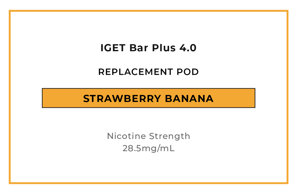 Buy IGET Bar Plus 4.0 Strawberry Banana Replacement Vape Pods online in NZ at VAPELAB - New Zealand's best vape shop