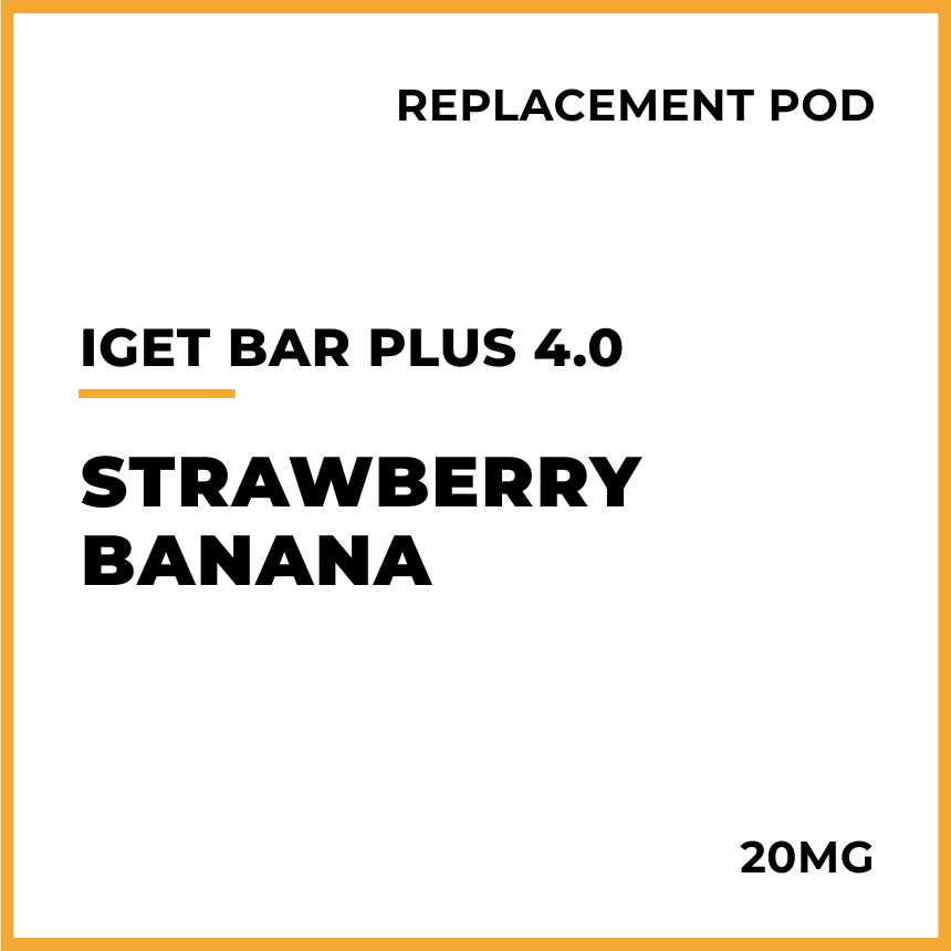 Buy Strawberry Banana IGET Bar Plus 4.0 Replacement Pod VAPELAB Buy Strawberry Banana IGET Bar Plus 4.0 Replacement Pod VAPELAB