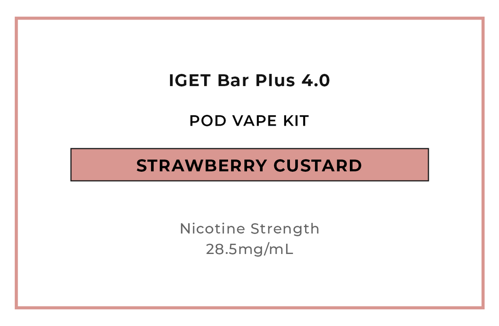 Buy IGET Bar Plus 4 Strawberry Custard Pod Vape Kits online in NZ at VAPELAB - Auckland's best vape shop.