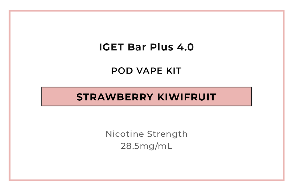 Buy IGET Bar Plus 4 Strawberry Kiwifruit Pod Vape Kits online in NZ at VAPELAB - New Zealand's favourite vape shop.