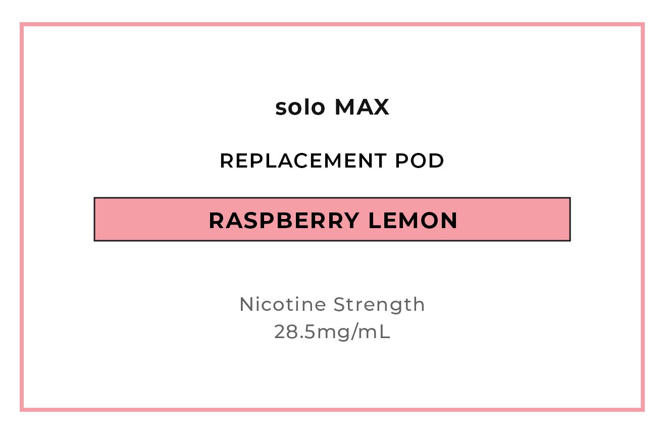 Solo Raspberry Buy solo MAX 14000 Replacement Pod - Raspberry Lemon – VAPELAB
