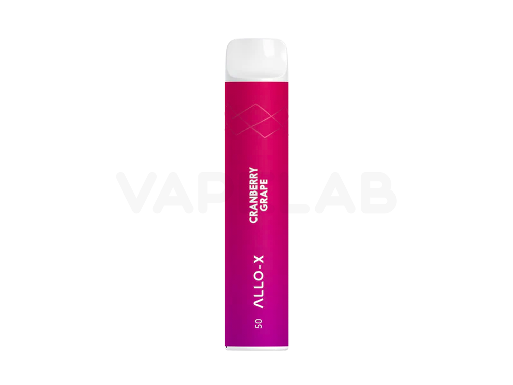 Allo-X Single-use Disposable Vape Device 50mg Salt Nicotine Cranberry Grape Flavour