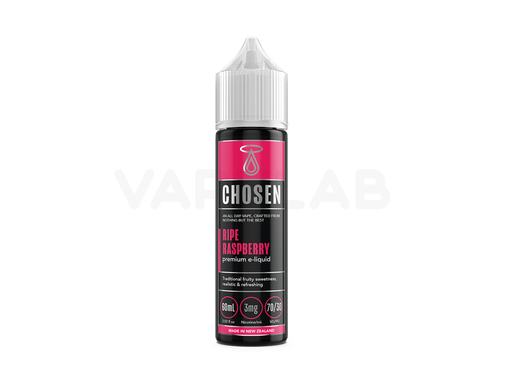 Chosen - Ripe Raspberry e-liquid, available in 3mg & 6mg freebase nicotine