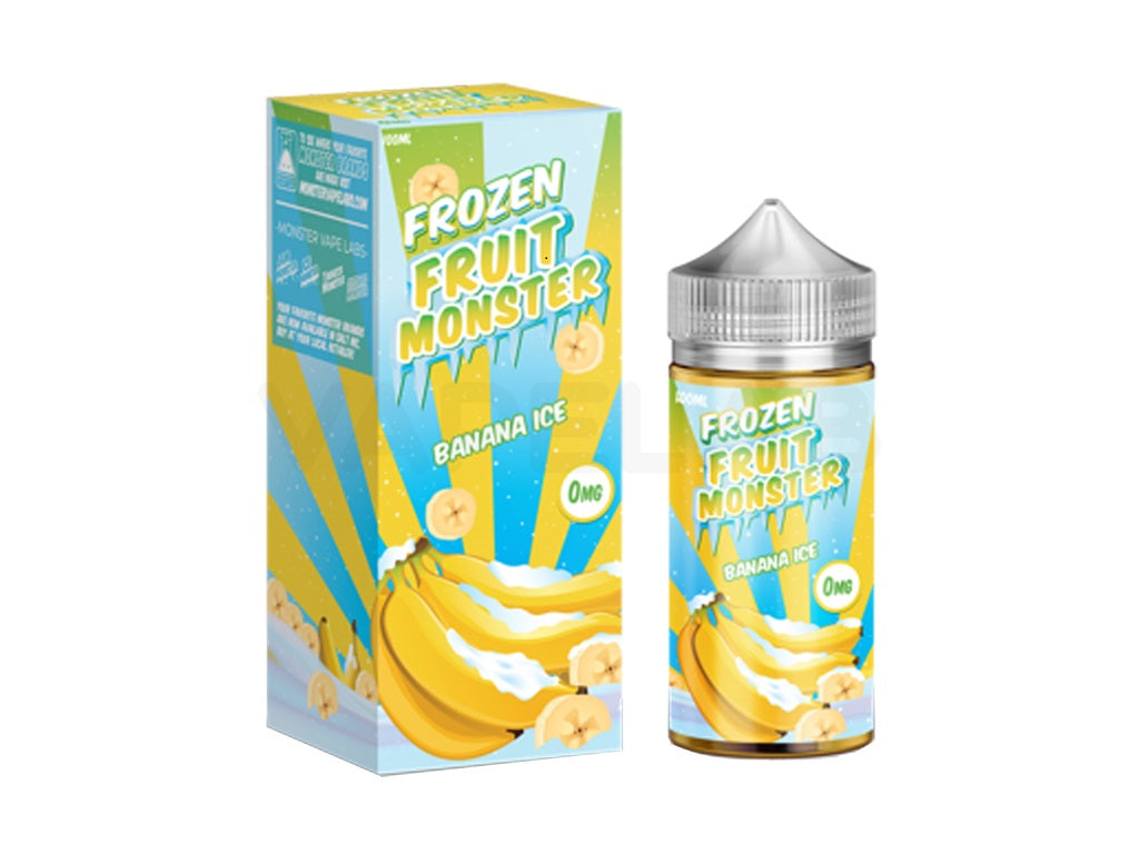 Banana Ice 100mL E-liquid by Frozen Fruit Monster. Available in 0mg, 3mg & 6mg Freebase Nicotine - Old Packaging