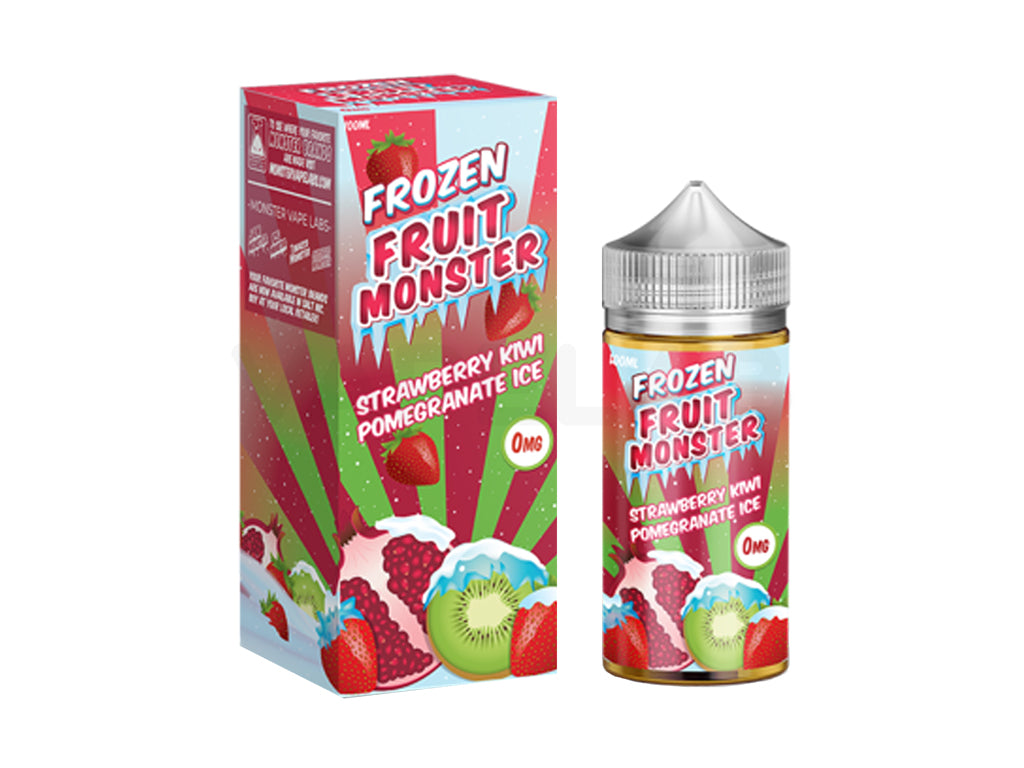 Strawberry Kiwi Pomegranate Ice 100mL E-liquid by Frozen Fruit Monster. Available in 0mg, 3mg & 6mg Freebase Nicotine - Old Packaging.