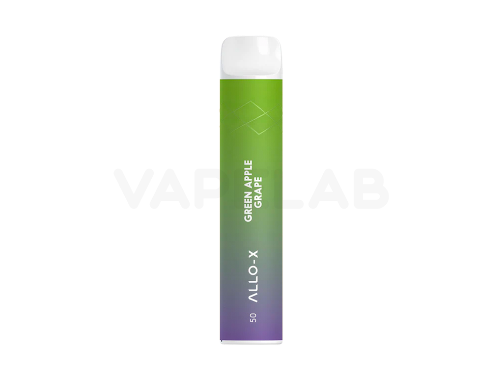 Allo X Disposable Vape Device - Green Apple Grape flavour in 50mg salt nicotine 