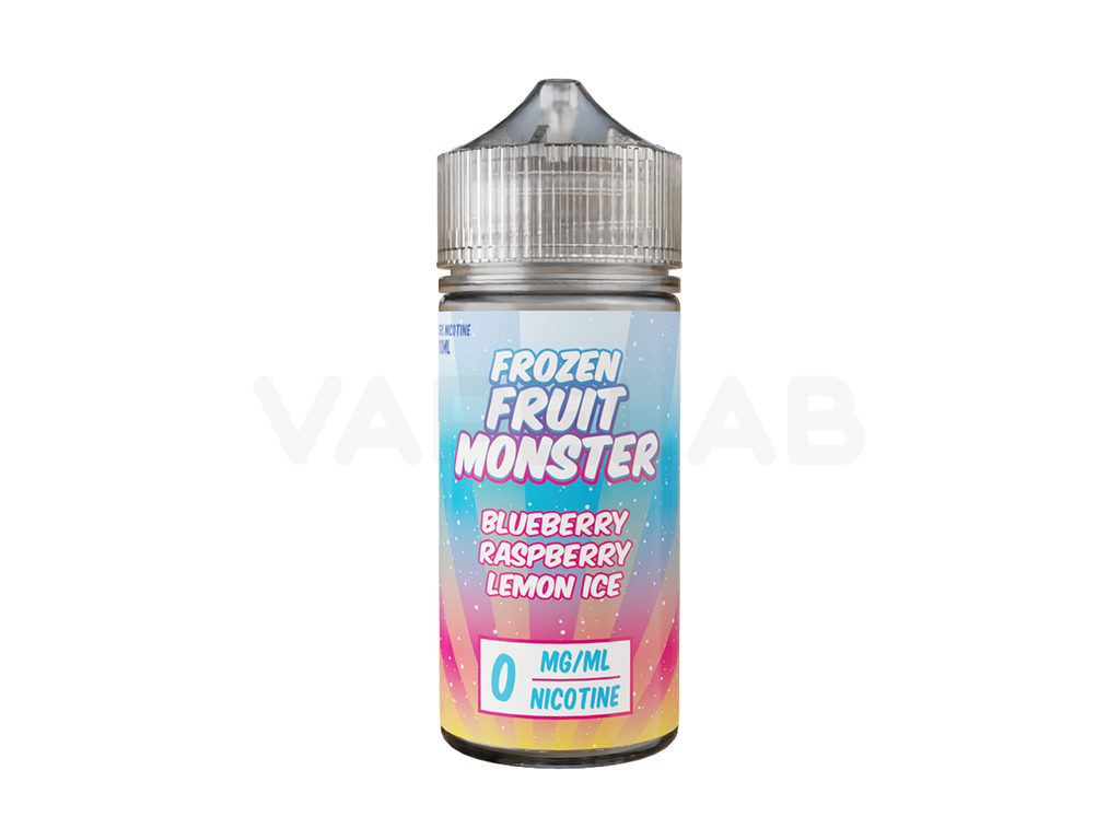 Blueberry, Raspberry, Lemon & Ice 100mL E-liquid by Frozen Fruit Monster. Available in 0mg, 3mg & 6mg Freebase Nicotine.