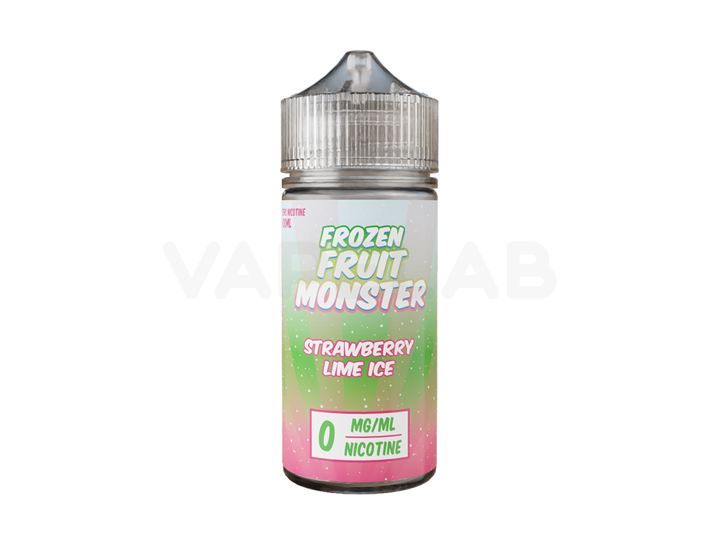 Strawberry Lime Ice 100mL E-liquid by Frozen Fruit Monster. Available in 0mg, 3mg & 6mg Freebase Nicotine.